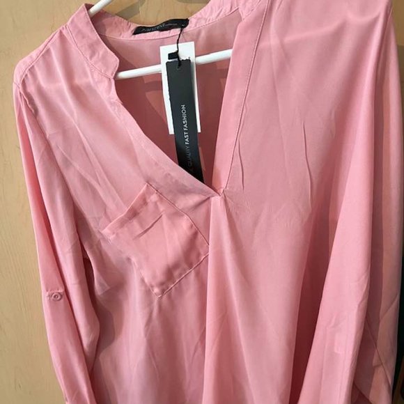 Pink Medium Work Shirt or Casual Top by Zanzea - Picture 5 of 10